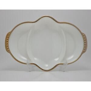 Fire King Anchor Hocking Milk Glass Relish Tray Divided Dish